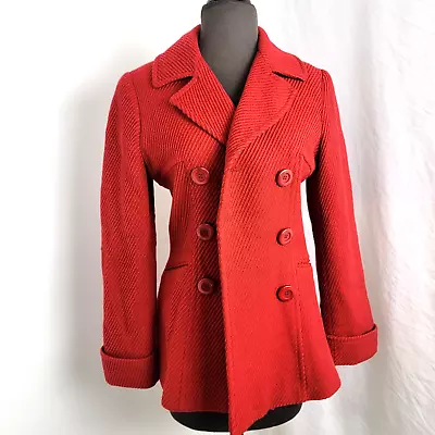 MODA International Coat Jacket Womens Size S Small Acrylic/ Wool Dark Red Maroon • $19.99