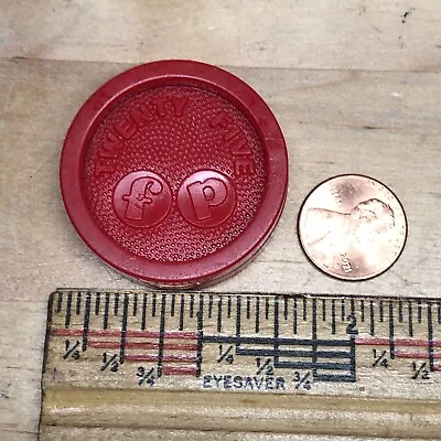 Vintage Fisher Price RED 25 CENT COIN MONEY From CASH REGISTER Toy Quarter • $5.99