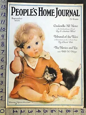 1924 Child Baby Girl Kitten Decor Frances Tipton Hunter Artist Cover [[sku]  • $24.95