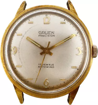 Vintage Gruen Precision 17 Jewel Men's Automatic Wristwatch  730 SS Swiss Runs • $90