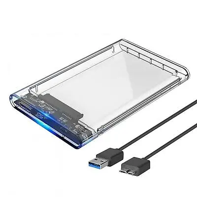 Hard Drive Enclosure 2.5 Inch USB 3.0 SATA Case External Clear Caddy HDD SSD  • £5.99