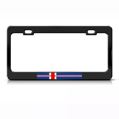 ICELAND FLAG ICELANDIC COUNTRY Metal License Plate Frame Tag Holder Two Holes • $17.99