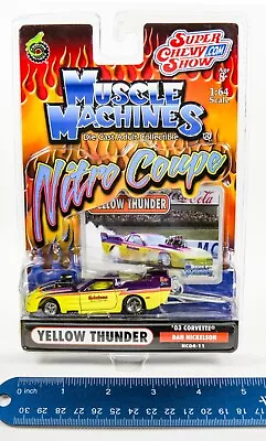 Muscle Machines Yellow Thunder '03 Corvette Dan Nickelson 2004 20+ Years Old • $12