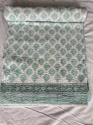 Indian Handmade Vintage Cotton Kantha Quilt Throw Blanket Quilt Bedspread • £51.59