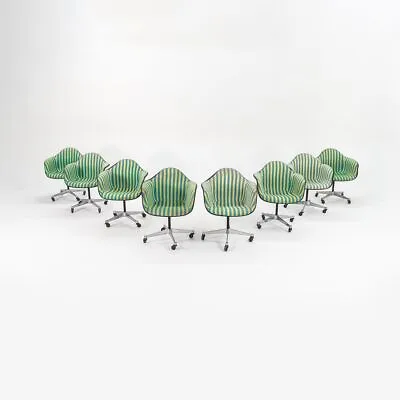 1967 Set Of 8 RARE Herman Miller Eames PACC Armshell Chairs W/ Girard Upholstery • £12856.05