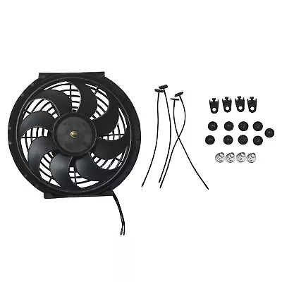 10  Universal Slim Fan Push Pull Electric Radiator Cooling 12V 80W W/ Mount Kit • $21.76