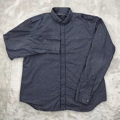 Burberry London Shirt Mens XL Blue Geometric Button Up Classic Office Casual • $24.95