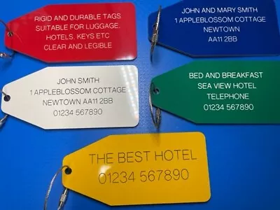 New! Identity Tags Ex Large Engraved Strong Traffolyte Luggage Hotels Keys Etc • £4.90