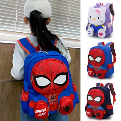 Unisex Kids Spider-Man Print Backpack Cartoon Rucksack Travel Fashion School Bag • $20.51