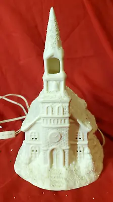 Vintage Christmas Snow Covered Lighted Church Village Decorative House • $17.97