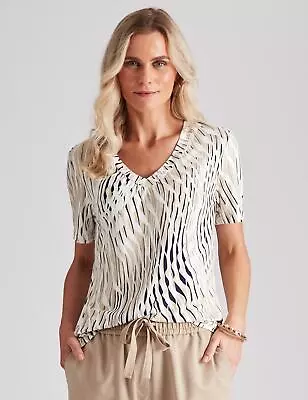 $19.64 • Buy Millers Short Sleeve Printed V-Neck Top Womens Clothing  Tops Blouse