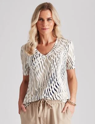 $18.78 • Buy Millers Short Sleeve Printed V-Neck Top Womens Clothing  Tops Blouse