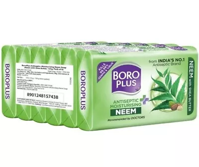 6 X BORO PLUS ANTI SEPTIC MOISTURIZING NEEM SOAP 125gX 6 Pack. • £14.99