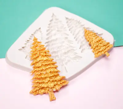 3D CHRISTMAS Tree Silicone Fondant Mould Topper Chocolate Icing Sugar Craft Mold • £3.65