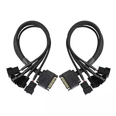 Sata To 3 Pin 4 Pin Fan Adapter15pin Sata To 4 X 3 Pin / 4 Pin 12v Pc Case Fan S • $15.57