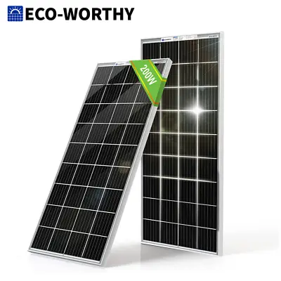ECO-WORTHY Bifacial 100W Watt Solar Panel 2Pack (200W) Mono 12V/24V For Sunshed • $129.99
