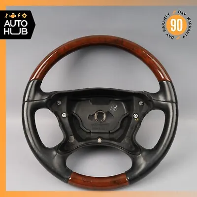 03-09 Mercedes R230 SL500 CLK320 CLK550 Steering Wheel Walnut Wood Black OEM • $174.30