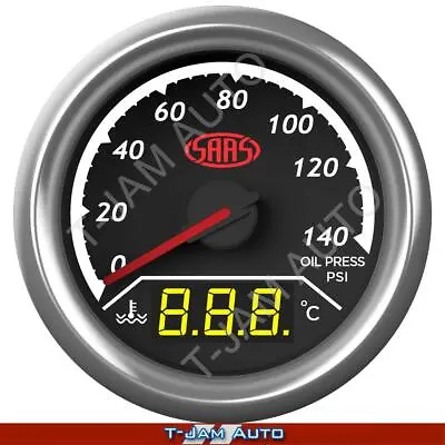 SAAS Genuine 2 In 1 Oil Pressure And Water Temp 52mm Gauge • $128.95