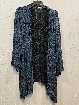Vikki Vi Slinky Knit Open Front Duster Jacket Cardigan Size 0X Acetate/ Spandex • $21