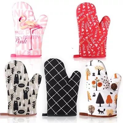 Large Size Oven Mitts Gloves Kitchen Heatproof Microwave Baking BBQ • $8.46