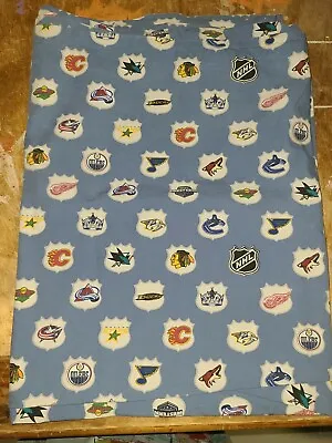Pottery Barn Teen  NHL Logos (Small) - Blue  Twin Flat Sheet • $16.99