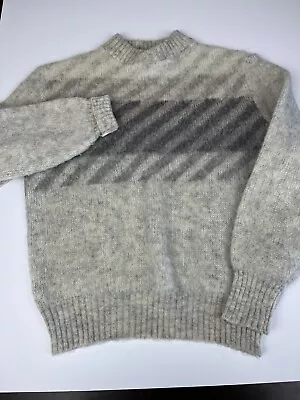 Vintage Hilda Ltd Sweater Large Beige 100% Wool Iceland Fair Isle WARM • $47.99