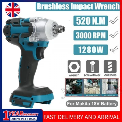 £28.99 • Buy 1/2  Electric Cordless Brushless Impact Wrench Drill Replace Tool For Makita 18V