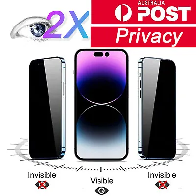 $8.85 • Buy 2X For IPhone 14 13 12 11 Pro Max Privacy 9H Tempered Glass Screen Protector