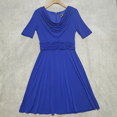 £20 • Buy Jessica Howard Ladies Midi Dress Short Sleeve Ruffle Cowl Party Blue Size - 8 