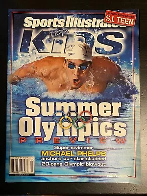 Michael Phelps Sports Illustrated For Kids Magazine (no Label) 2004 W Uncut Card • $90