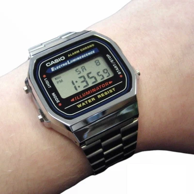 £15.95 • Buy NEW CASIO Retro Style Silver Digital Steel Bracelet Watch A168WA Fast&Free P&P