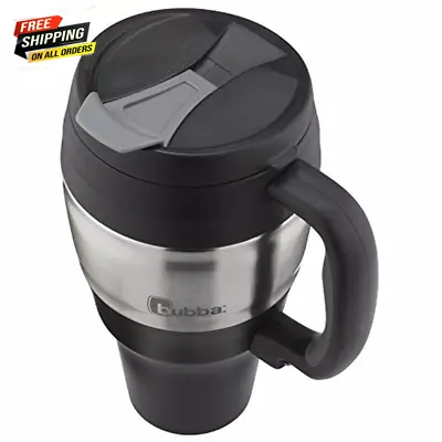 34 Oz Insulated Travel Mug Stainless Steel Thermal Coffee Cup Handle Black USA • $24.24