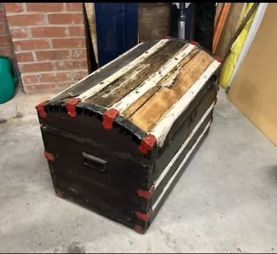 Wooden Storage Chest Trunk Blanket Box • £35