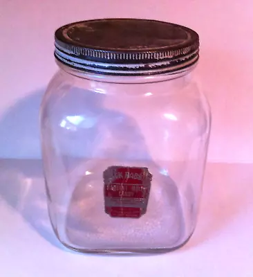 Vtg  Jack Rabbit Radiant Candy Glass Jar General Store Display St Louis MO RARE • $24.50