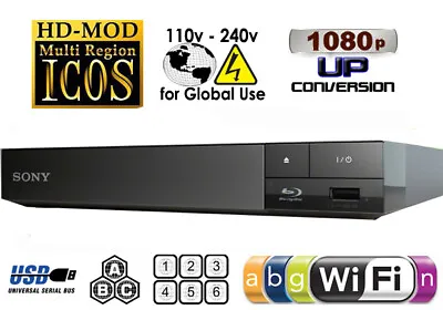 USED Sony BDP-S3700 Multi Zone Region Code Free DVD Blu-Ray Disc Player - WiFi • $139