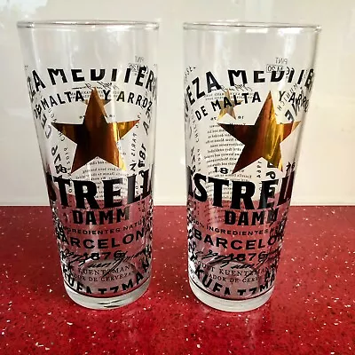 2 Estrella Damm 1/2 Half Pint Glasses Brand New Free Postage • £8.99