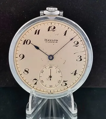 Antique BAYLOR 17j Open Face 46.2 Mm Swiss Made Pocket Watch - See Description • $169.97