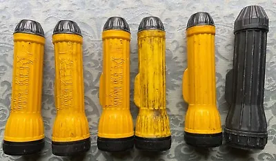 $44.50 • Buy Lot 6 Bright Star Safety Yellow Handheld Flashlight D Cell Vintage Made In USA