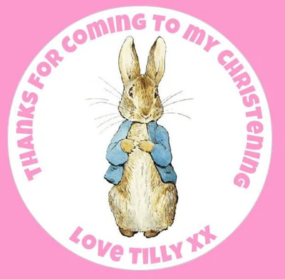 £2.75 • Buy Personalised Peter Rabbit Christening Party Stickers Thank You Sweet Bags Seals