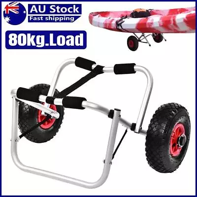 Kayak Canoe Trolley W/ Strap Aluminium Collapsible Wheel Cart Carrier Foldable • $50.89