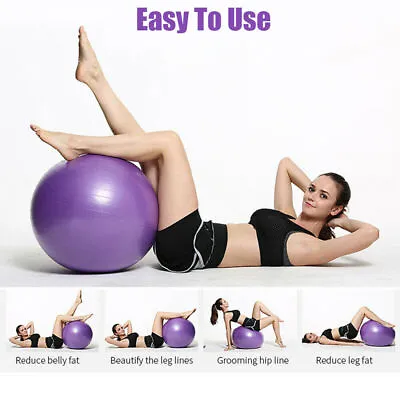$14.91 • Buy 26  Yoga Ball Exercise Anti Burst Fitness Balance Workout Stability With Pump US
