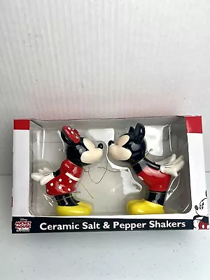 Disney Mickey Mouse & Friends Mickey & Minnie Kissing Salt & Pepper Shakers NIB • $17.99