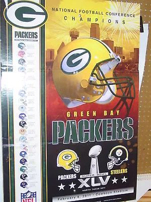 NFL Green Bay Packers 36  X 24  Poster Rolled - NIP (2010 NFC Champions) • $4.98