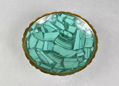 Small Malachite Dish Malachite Bowl Round From Congo  8.8 Cm   # 19512 • $31.95