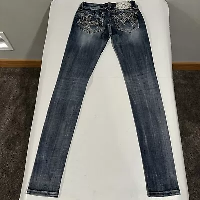 Miss Me Signature Skinny Embellished Pocket Jeans JE8079S2L Med 118B Size 23 • $21.95