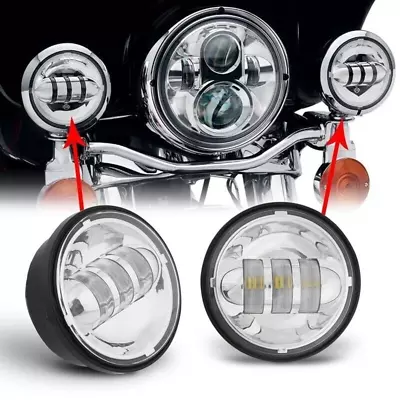 Motorcycle LED 4.5  Passing Lamp Driving Fog Lights For Harley Touring • $38.01