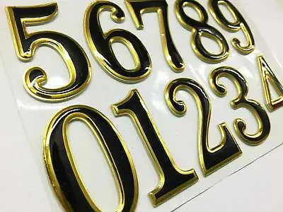 £3.39 • Buy Self Adhesive Door Numbers Gold Finish 5.5cm Number House Apartment DIY