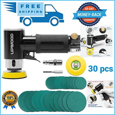 2  3  Mini Orbital Air Sander - Compact Pneumatic Random Orbital Sanding Tool • $41.79