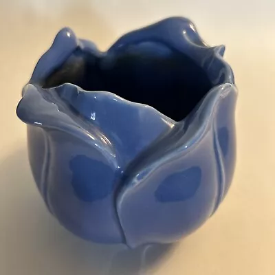 Vintage Stangl Pottery  USA Periwinkle Blue Tulip Vase Planter Floral 4” • $28