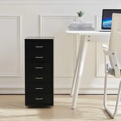 6 Drawers Letter File Cabinet Under Desk Office Filing Cabinet Mobile Organizer • £59.95